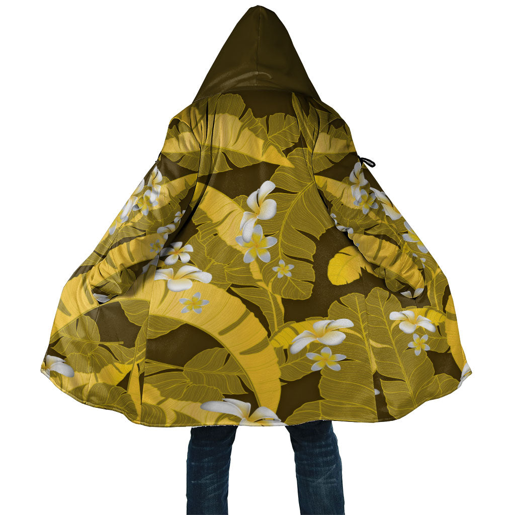 Yellow Banana Leaf Hawaii Cloak Lau Maia Plumeria Tropical Summer Vibes LT14 Unisex Yellow - Polynesian Pride