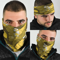 Yellow Banana Leaf Hawaii Neck Gaiter Lau Maia Plumeria Tropical Summer Vibes