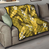 Yellow Banana Leaf Hawaii Quilt Lau Maia Plumeria Tropical Summer Vibes