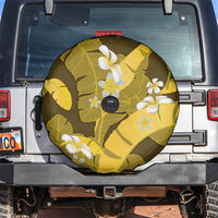 Yellow Banana Leaf Hawaii Spare Tire Cover Lau Maia Plumeria Tropical Summer Vibes