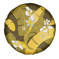 Yellow Banana Leaf Hawaii Spare Tire Cover Lau Maia Plumeria Tropical Summer Vibes