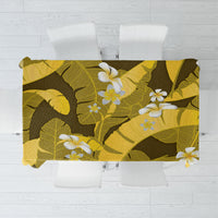 Yellow Banana Leaf Hawaii Tablecloth Lau Maia Plumeria Tropical Summer Vibes