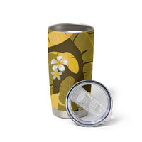 Yellow Banana Leaf Hawaii Tumbler Cup Lau Maia Plumeria Tropical Summer Vibes