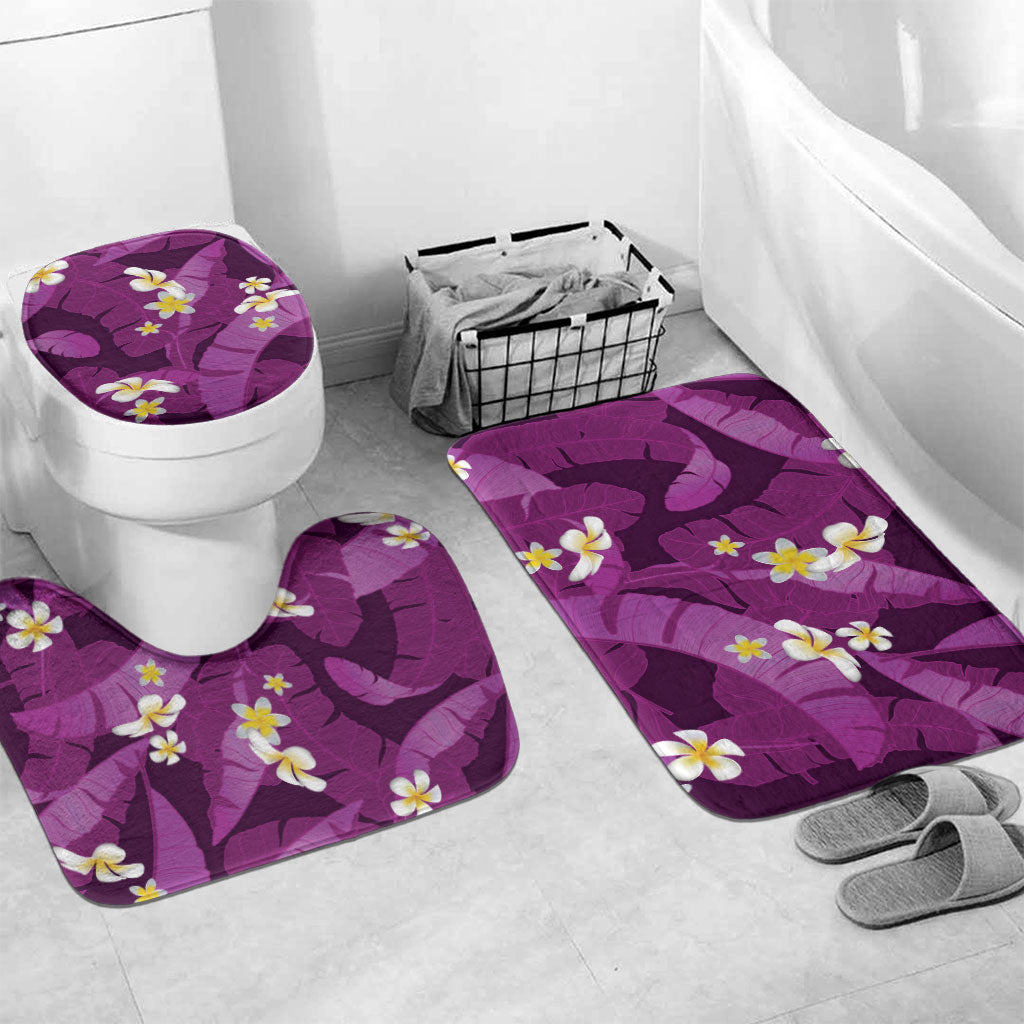 Purple Banana Leaf Hawaii Bathroom Set Lau Maia Plumeria Tropical Summer Vibes
