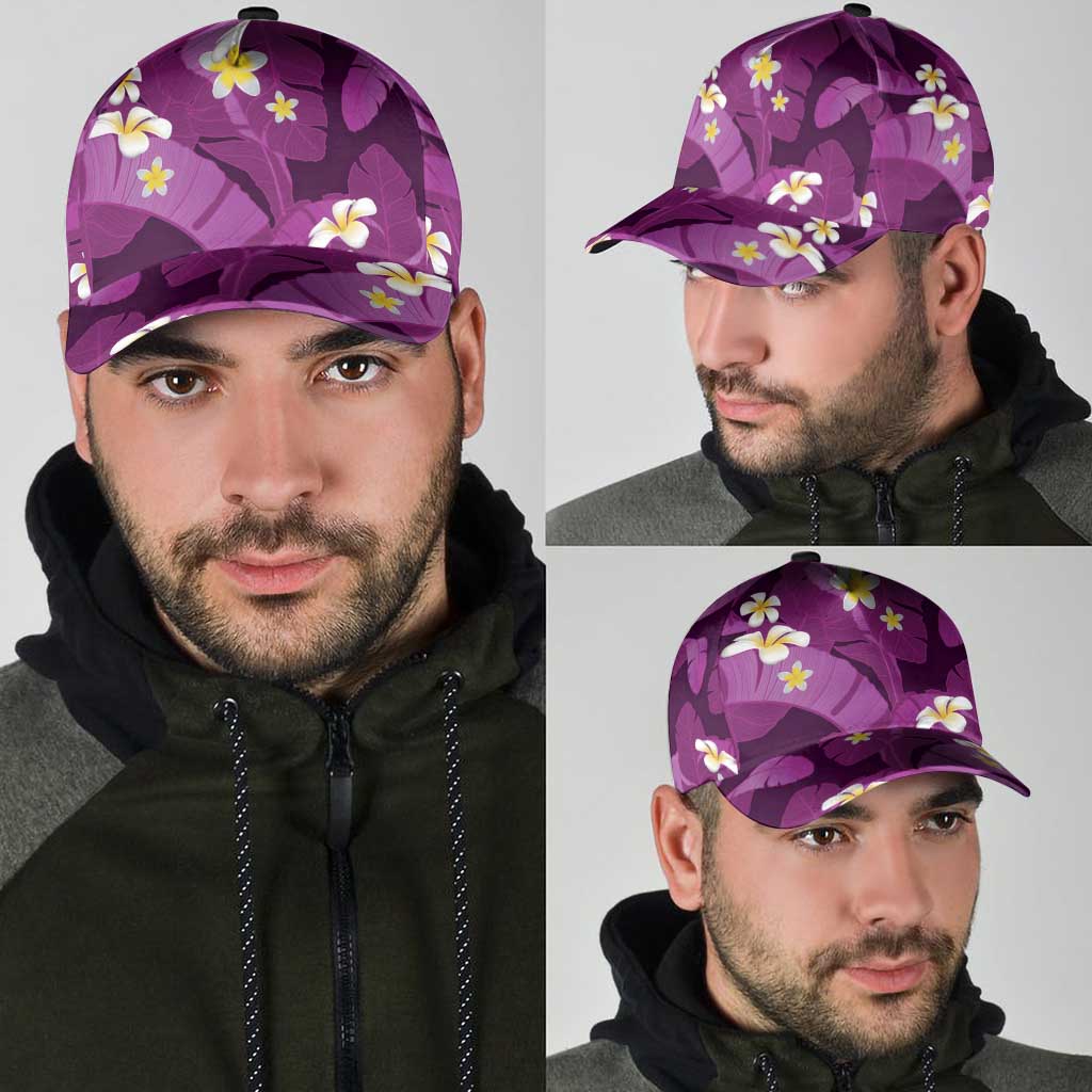 Purple Banana Leaf Hawaii Classic Cap Lau Maia Plumeria Tropical Summer Vibes LT14 - Polynesian Pride