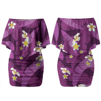 Purple Banana Leaf Hawaii Couples Matching Off Shoulder Short Dress and Hawaiian Shirt Lau Maia Plumeria Tropical Summer Vibes LT14 - Polynesian Pride