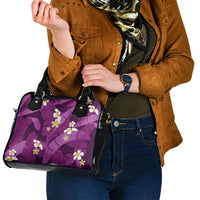 Purple Banana Leaf Hawaii Shoulder Handbag Lau Maia Plumeria Tropical Summer Vibes
