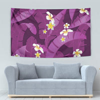 Purple Banana Leaf Hawaii Tapestry Lau Maia Plumeria Tropical Summer Vibes
