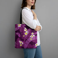 Purple Banana Leaf Hawaii Tote Bag Lau Maia Plumeria Tropical Summer Vibes