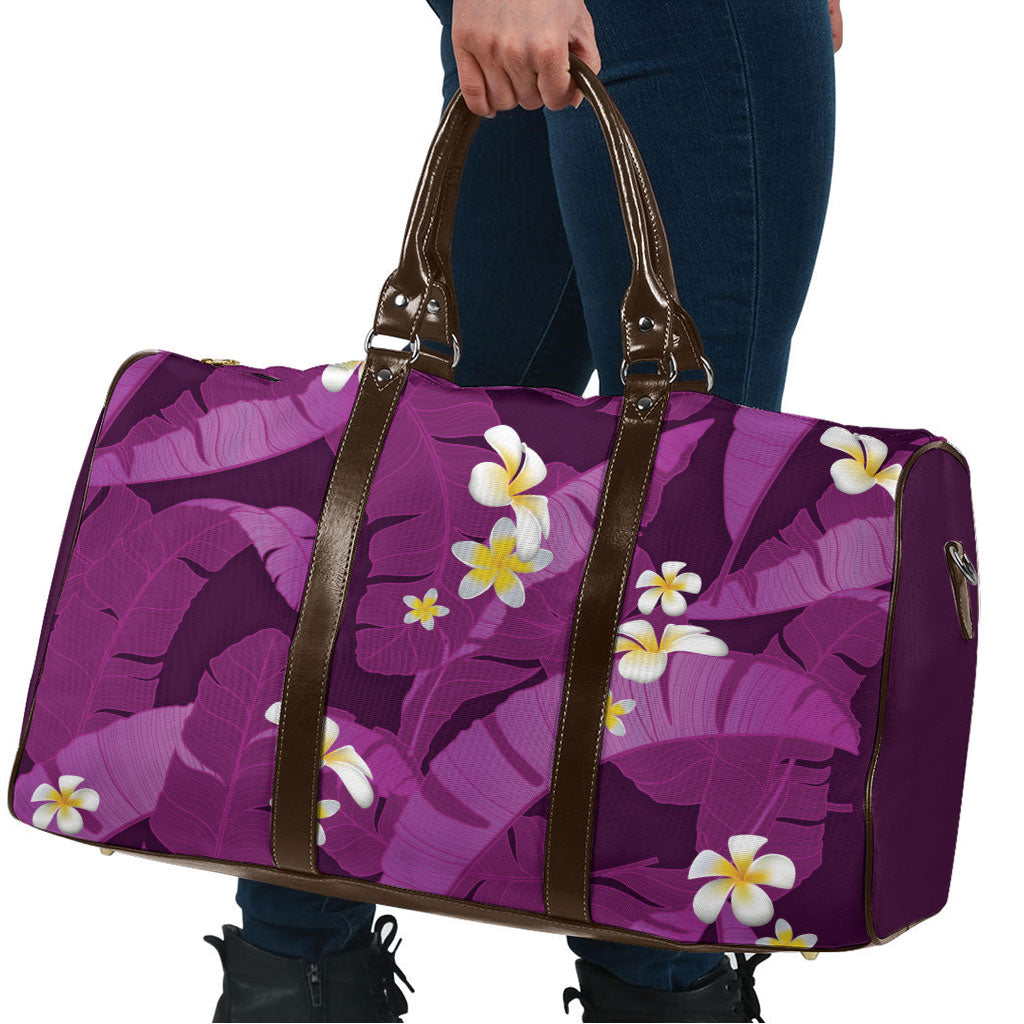 Purple Banana Leaf Hawaii Travel Bag Lau Maia Plumeria Tropical Summer Vibes LT14 - Polynesian Pride
