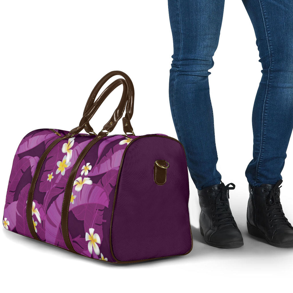 Purple Banana Leaf Hawaii Travel Bag Lau Maia Plumeria Tropical Summer Vibes LT14 - Polynesian Pride
