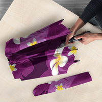 Purple Banana Leaf Hawaii Umbrella Lau Maia Plumeria Tropical Summer Vibes