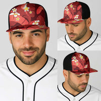 Red Banana Leaf Hawaii Baseball Net Cap Lau Maia Plumeria Tropical Summer Vibes
