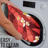 Red Banana Leaf Hawaii Bathroom Set Lau Maia Plumeria Tropical Summer Vibes