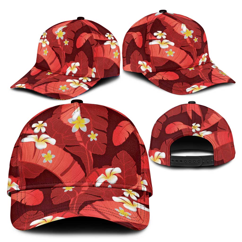 Red Banana Leaf Hawaii Classic Cap Lau Maia Plumeria Tropical Summer Vibes