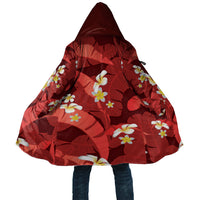 Red Banana Leaf Hawaii Cloak Lau Maia Plumeria Tropical Summer Vibes