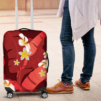 Red Banana Leaf Hawaii Luggage Cover Lau Maia Plumeria Tropical Summer Vibes