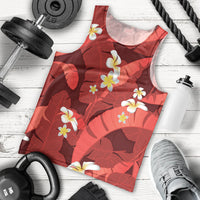 Red Banana Leaf Hawaii Men Tank Top Lau Maia Plumeria Tropical Summer Vibes
