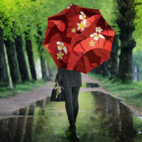 Red Banana Leaf Hawaii Umbrella Lau Maia Plumeria Tropical Summer Vibes