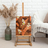 Orange Banana Leaf Hawaii Canvas Wall Art Lau Maia Plumeria Tropical Summer Vibes