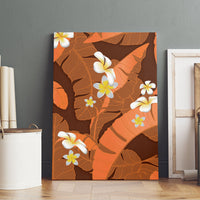 Orange Banana Leaf Hawaii Canvas Wall Art Lau Maia Plumeria Tropical Summer Vibes