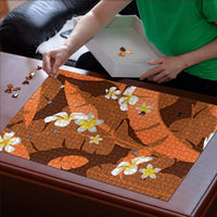 Orange Banana Leaf Hawaii Puzzle Lau Maia Plumeria Tropical Summer Vibes
