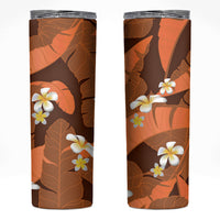 Orange Banana Leaf Hawaii Skinny Tumbler Lau Maia Plumeria Tropical Summer Vibes