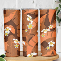 Orange Banana Leaf Hawaii Skinny Tumbler Lau Maia Plumeria Tropical Summer Vibes