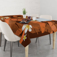 Orange Banana Leaf Hawaii Tablecloth Lau Maia Plumeria Tropical Summer Vibes