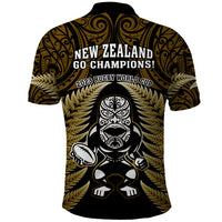 New Zealand Aotearoa Rugby Polo Shirt NZ Tiki With Maori Fern World Cup Gold Version LT14 - Polynesian Pride