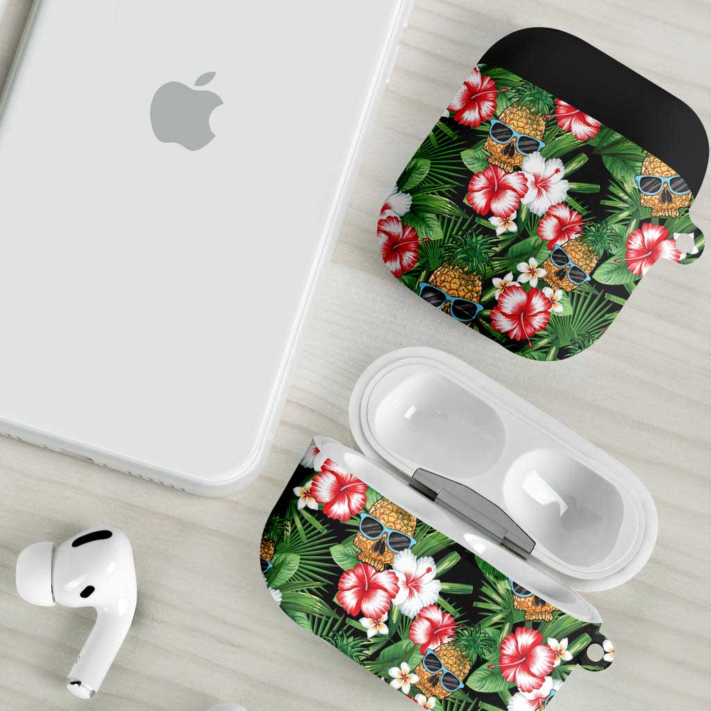 Pineapple Skull Aloha Hawaii AirPods Case Summer Vibes Tropical Seamless Pattern - Polynesian Pride