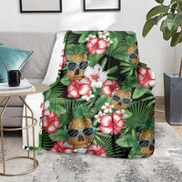 Pineapple Skull Aloha Hawaii Blanket Summer Vibes Tropical Seamless Pattern - Polynesian Pride