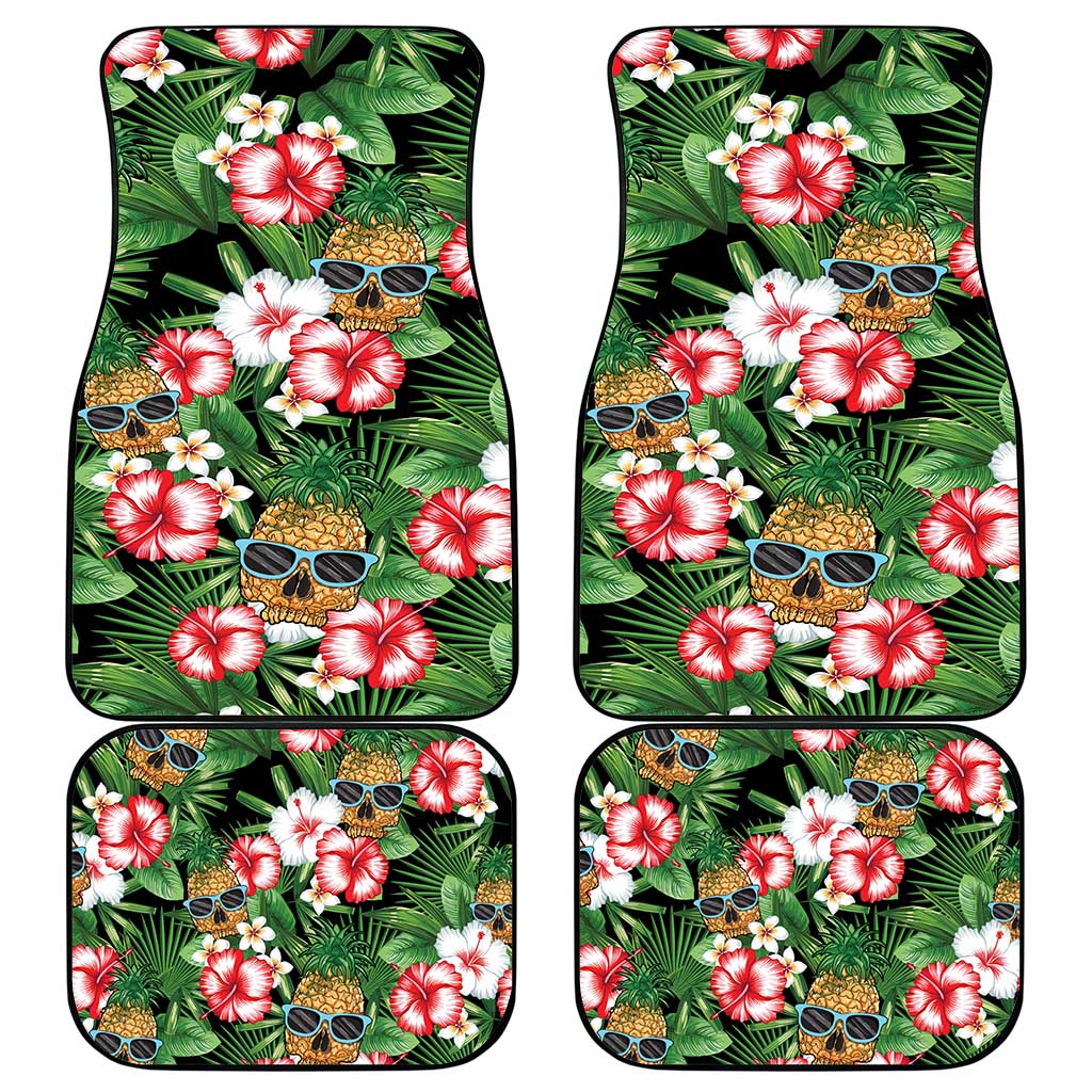 Pineapple Skull Aloha Hawaii Car Mats Summer Vibes Tropical Seamless Pattern - Polynesian Pride