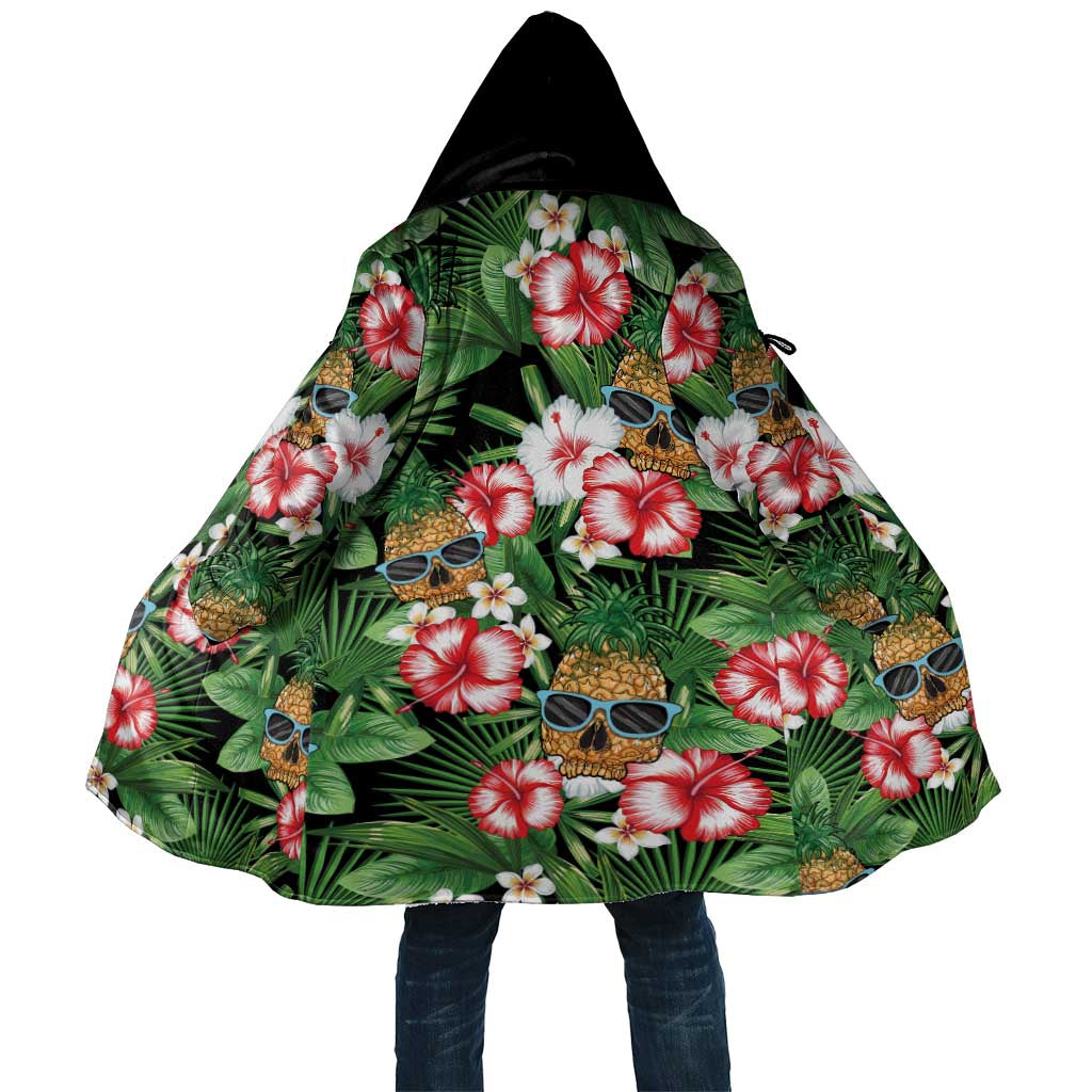 Pineapple Skull Aloha Hawaii Cloak Summer Vibes Tropical Seamless Pattern - Polynesian Pride