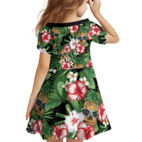 Pineapple Skull Aloha Hawaii Family Matching Off Shoulder Short Dress and Hawaiian Shirt Summer Vibes Tropical Seamless Pattern - Polynesian Pride