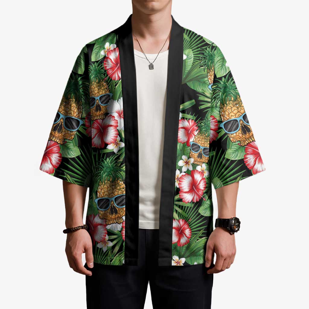 Pineapple Skull Aloha Hawaii Kimono Summer Vibes Tropical Seamless Pattern - Polynesian Pride
