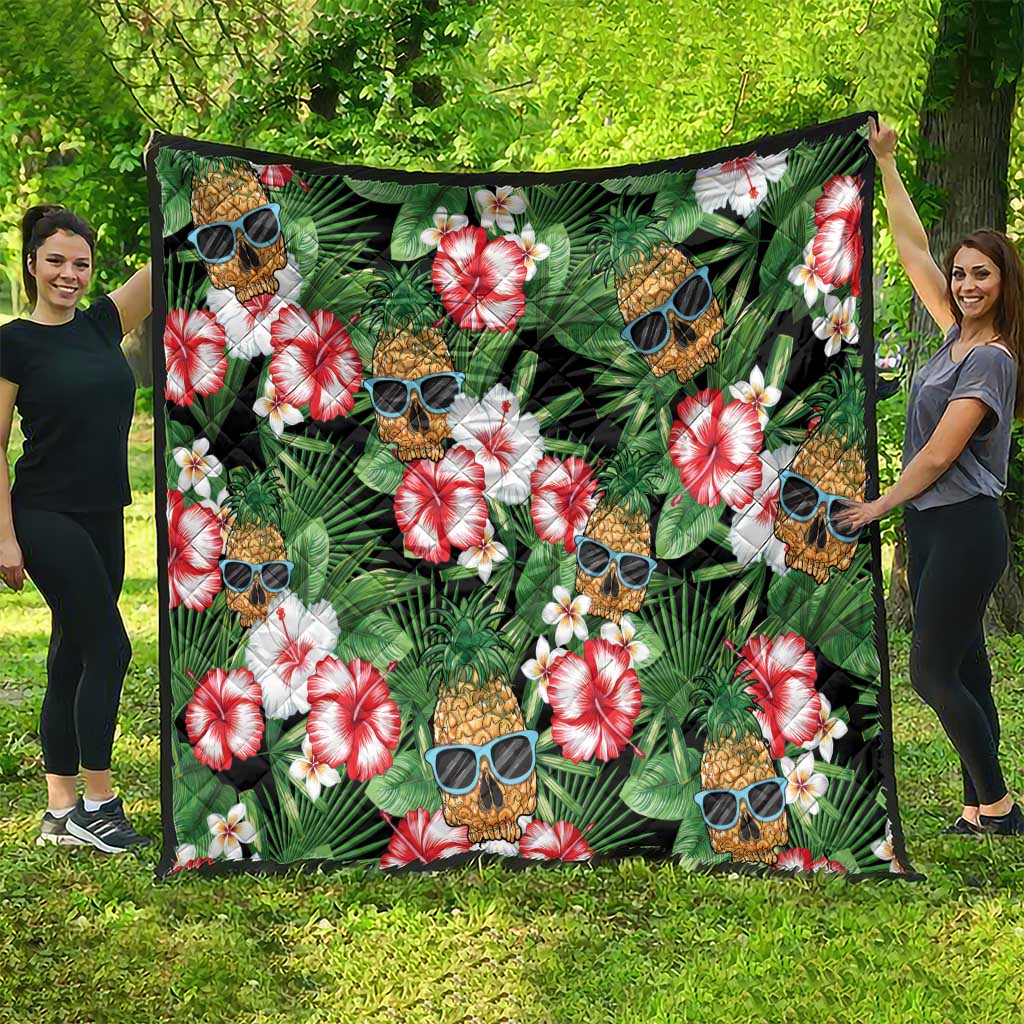 Pineapple Skull Aloha Hawaii Quilt Summer Vibes Tropical Seamless Pattern - Polynesian Pride