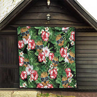 Pineapple Skull Aloha Hawaii Quilt Summer Vibes Tropical Seamless Pattern - Polynesian Pride