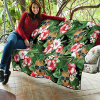 Pineapple Skull Aloha Hawaii Quilt Summer Vibes Tropical Seamless Pattern - Polynesian Pride