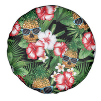 Pineapple Skull Aloha Hawaii Spare Tire Cover Summer Vibes Tropical Seamless Pattern - Polynesian Pride