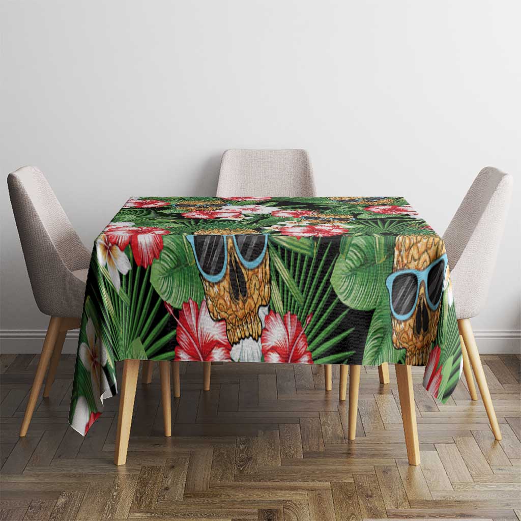 Pineapple Skull Aloha Hawaii Tablecloth Summer Vibes Tropical Seamless Pattern - Polynesian Pride