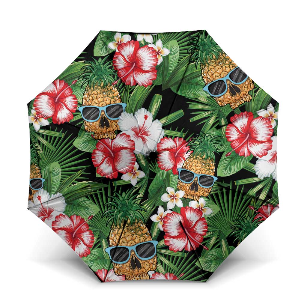 Pineapple Skull Aloha Hawaii Umbrella Summer Vibes Tropical Seamless Pattern - Polynesian Pride