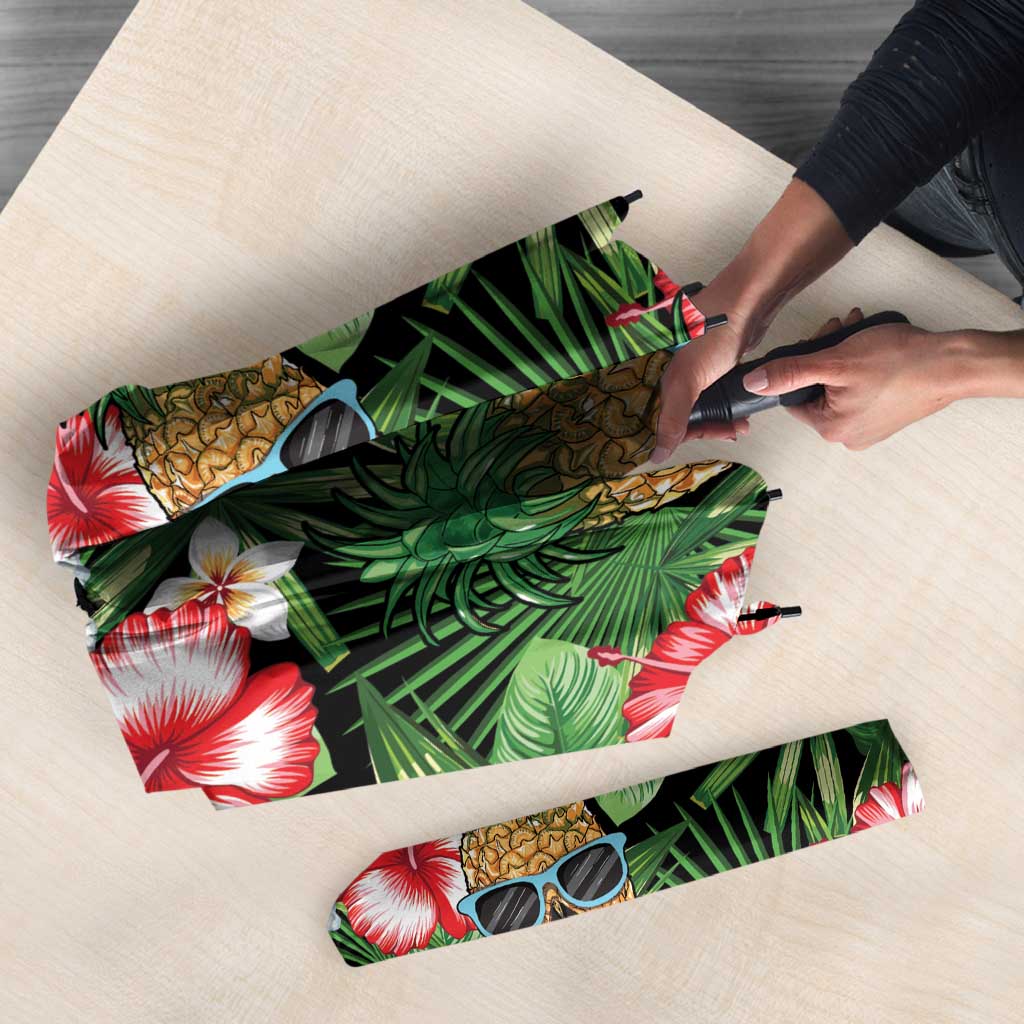 Pineapple Skull Aloha Hawaii Umbrella Summer Vibes Tropical Seamless Pattern - Polynesian Pride