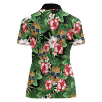 Pineapple Skull Aloha Hawaii Women Polo Shirt Summer Vibes Tropical Seamless Pattern - Polynesian Pride