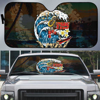 Aloha Hawaii Surfing Skull Auto Sun Shade Shaka Skeleton Ride The Waves - Polynesian Pride