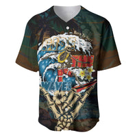 Aloha Hawaii Surfing Skull Baseball Jersey Shaka Skeleton Ride The Waves - Polynesian Pride