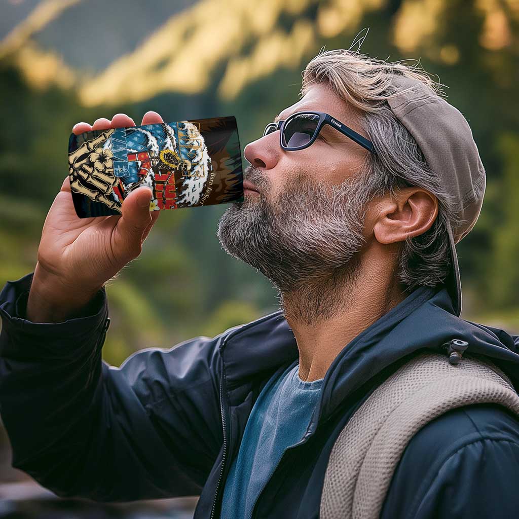 Aloha Hawaii Surfing Skull 4 in 1 Can Cooler Tumbler Shaka Skeleton Ride The Waves - Polynesian Pride