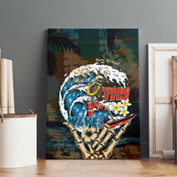 Aloha Hawaii Surfing Skull Canvas Wall Art Shaka Skeleton Ride The Waves - Polynesian Pride