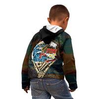 Aloha Hawaii Surfing Skull Kid Hoodie Shaka Skeleton Ride The Waves - Polynesian Pride