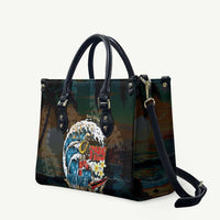 Aloha Hawaii Surfing Skull Leather Bag Shaka Skeleton Ride The Waves - Polynesian Pride